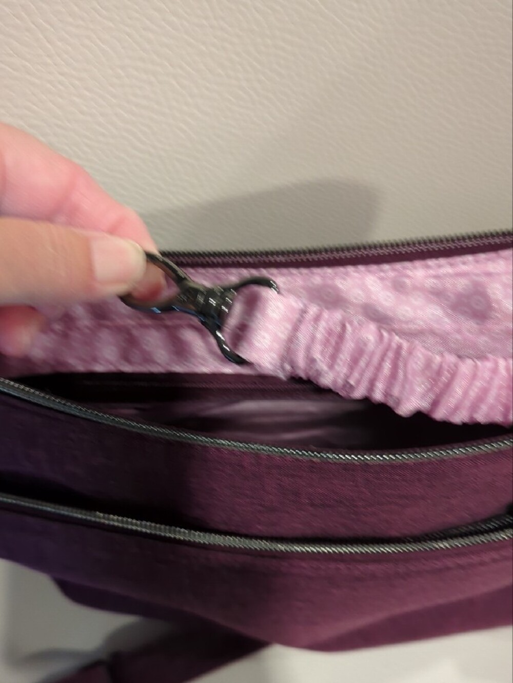 lug Quilted Crossbody Bag in Plum - Picture 8 of 11